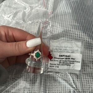 Rose Gold Plated Emerald Ring